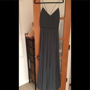 Jenny Yoo - Chiffon V-Neck Spaghetti Strap Gown